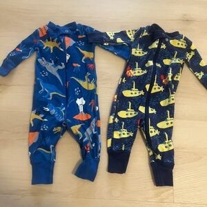 Hanna Andersson Blue and Yellow Kids Footies